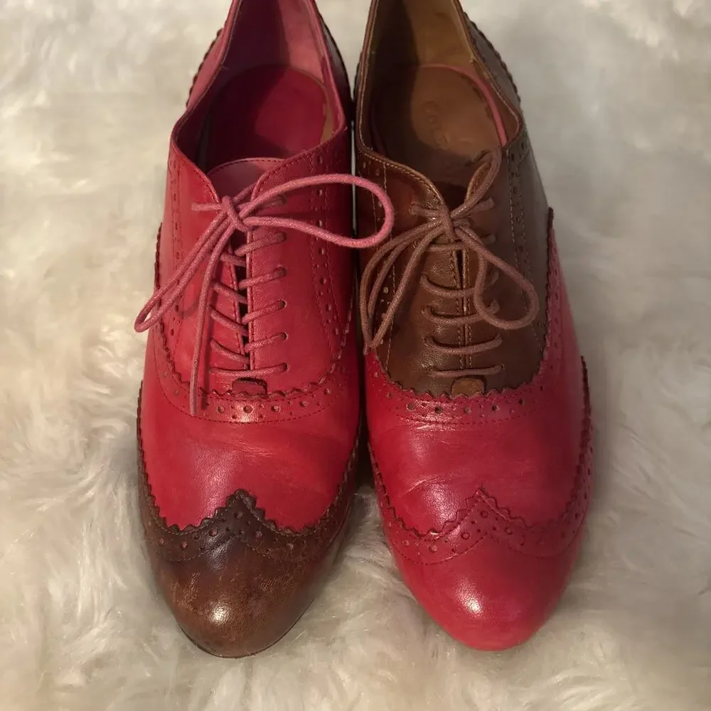 Women's Cole Haan Air Lucinda Oxford Brown & Pink Pumps -- Size 8B - Picture 14 of 15